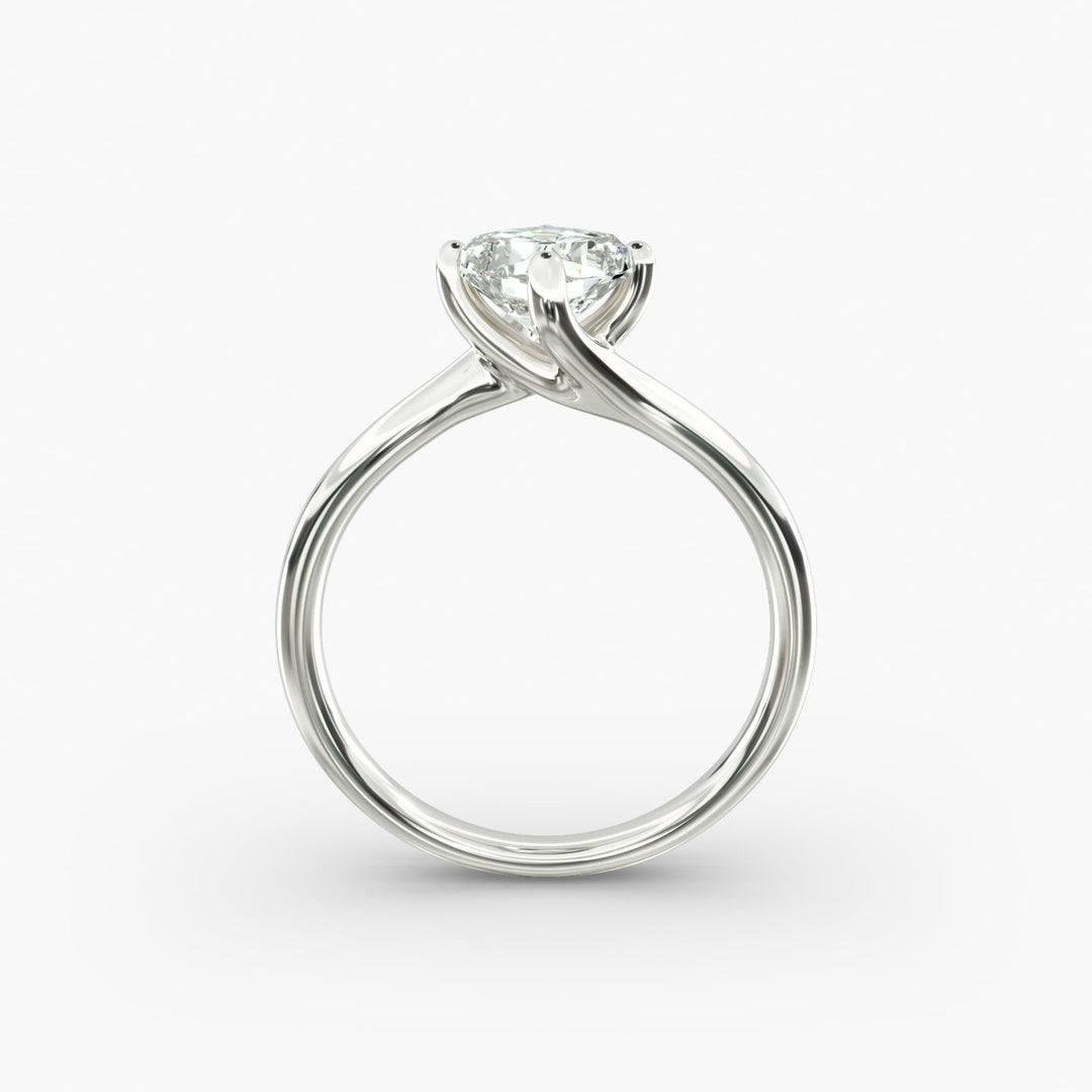 Twisted Band Cushion Lab-Grown Diamond Engagement Ring | Four-Prong Design | IGI Certified | 10K/14K/18K Gold