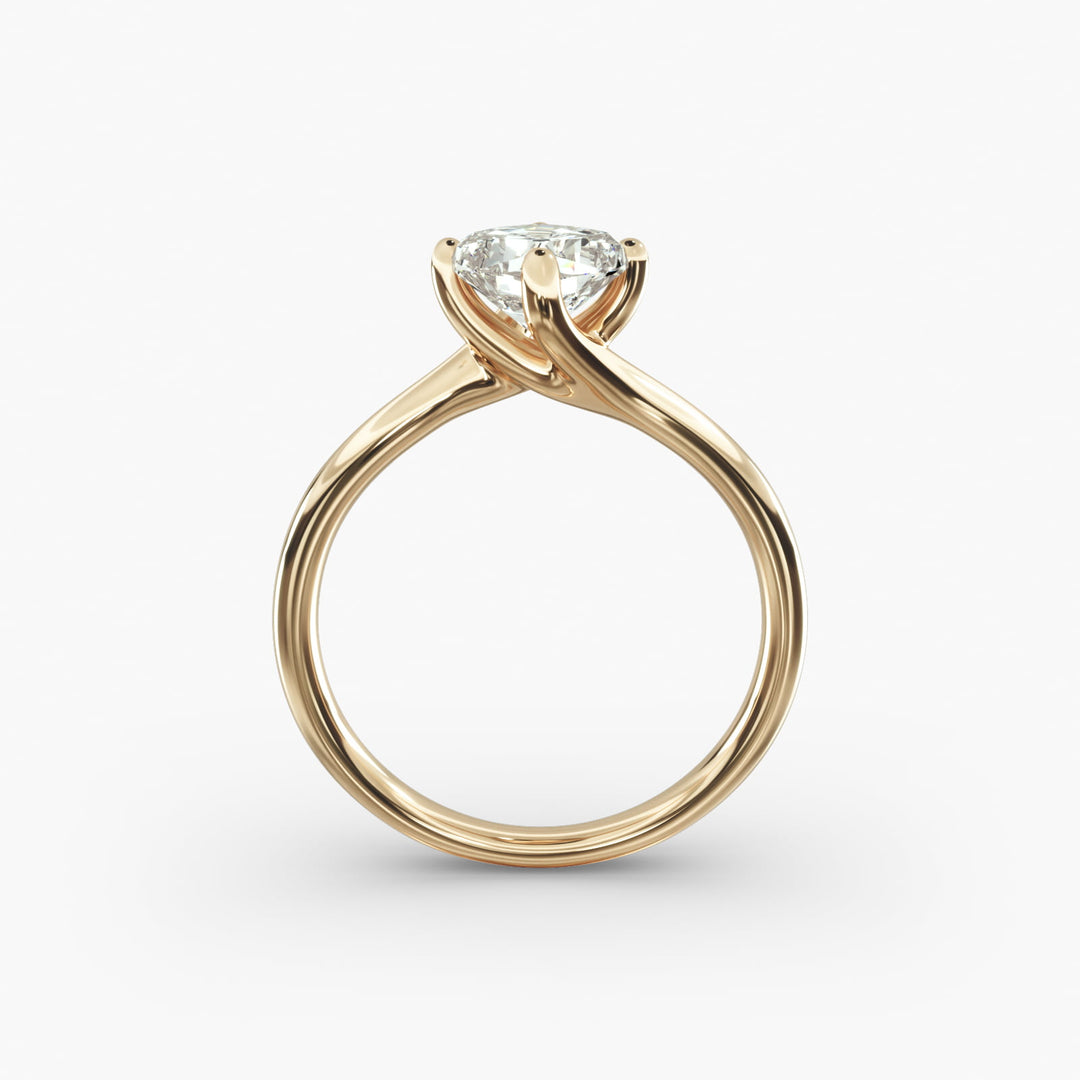 Twisted Band Cushion Lab-Grown Diamond Engagement Ring | Four-Prong Design | IGI Certified | 10K/14K/18K Gold