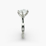 Load image into Gallery viewer, Emerald Lab-Grown Diamond Twisted Four-Prong Engagement Ring | Modern Solitaire | IGI Certified | 10K/14K/18K Gold