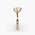 Load image into Gallery viewer, Emerald Lab-Grown Diamond Twisted Four-Prong Engagement Ring | Modern Solitaire | IGI Certified | 10K/14K/18K Gold