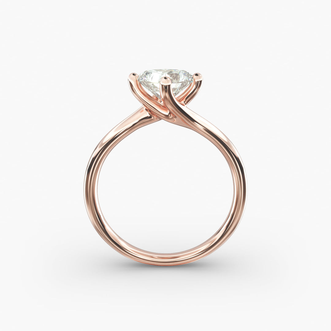 Heart Lab-Grown Diamond Twisted Engagement Ring | Romantic Solitaire Design | IGI Certified | 10K/14K/18K Gold