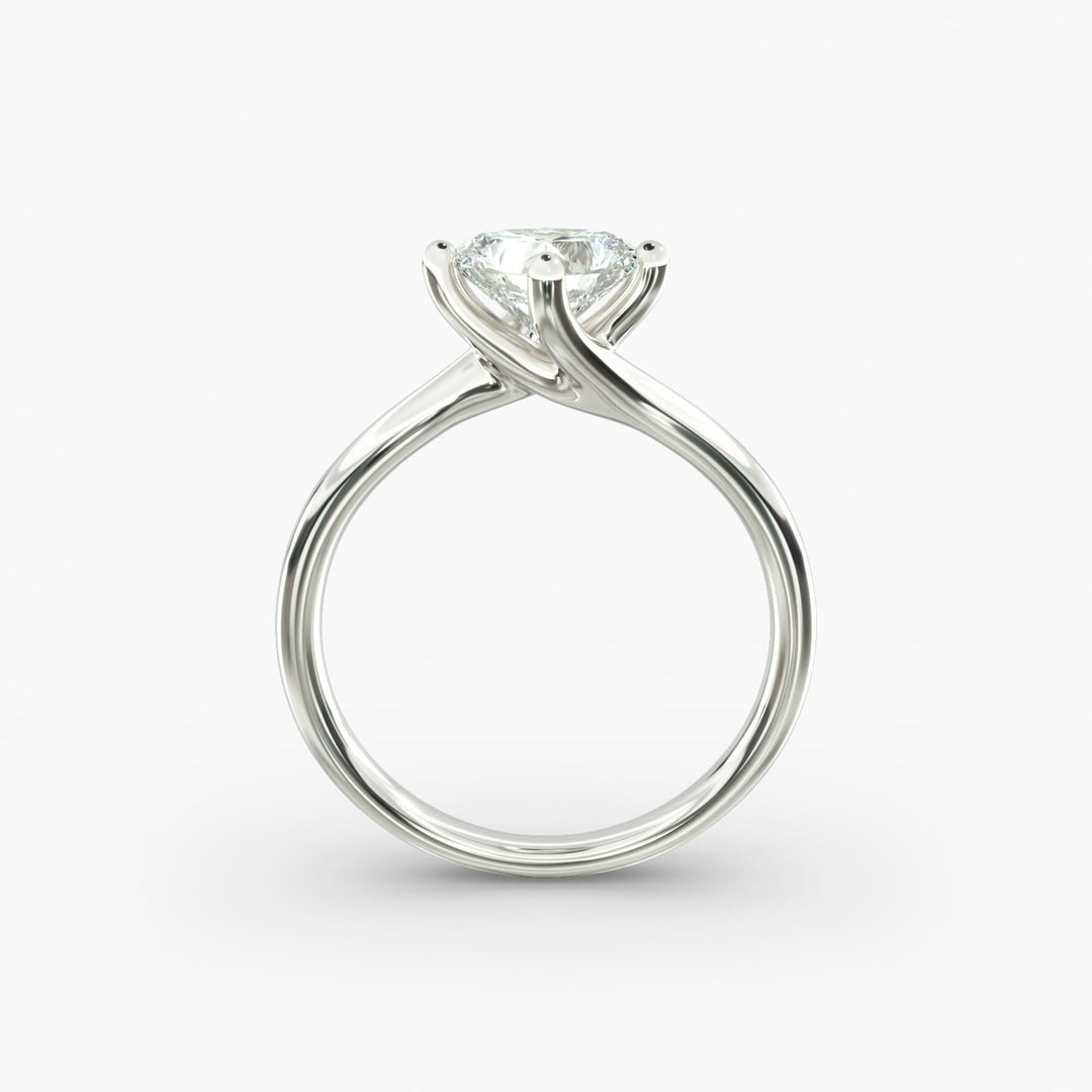 Heart Lab-Grown Diamond Twisted Engagement Ring | Romantic Solitaire Design | IGI Certified | 10K/14K/18K Gold