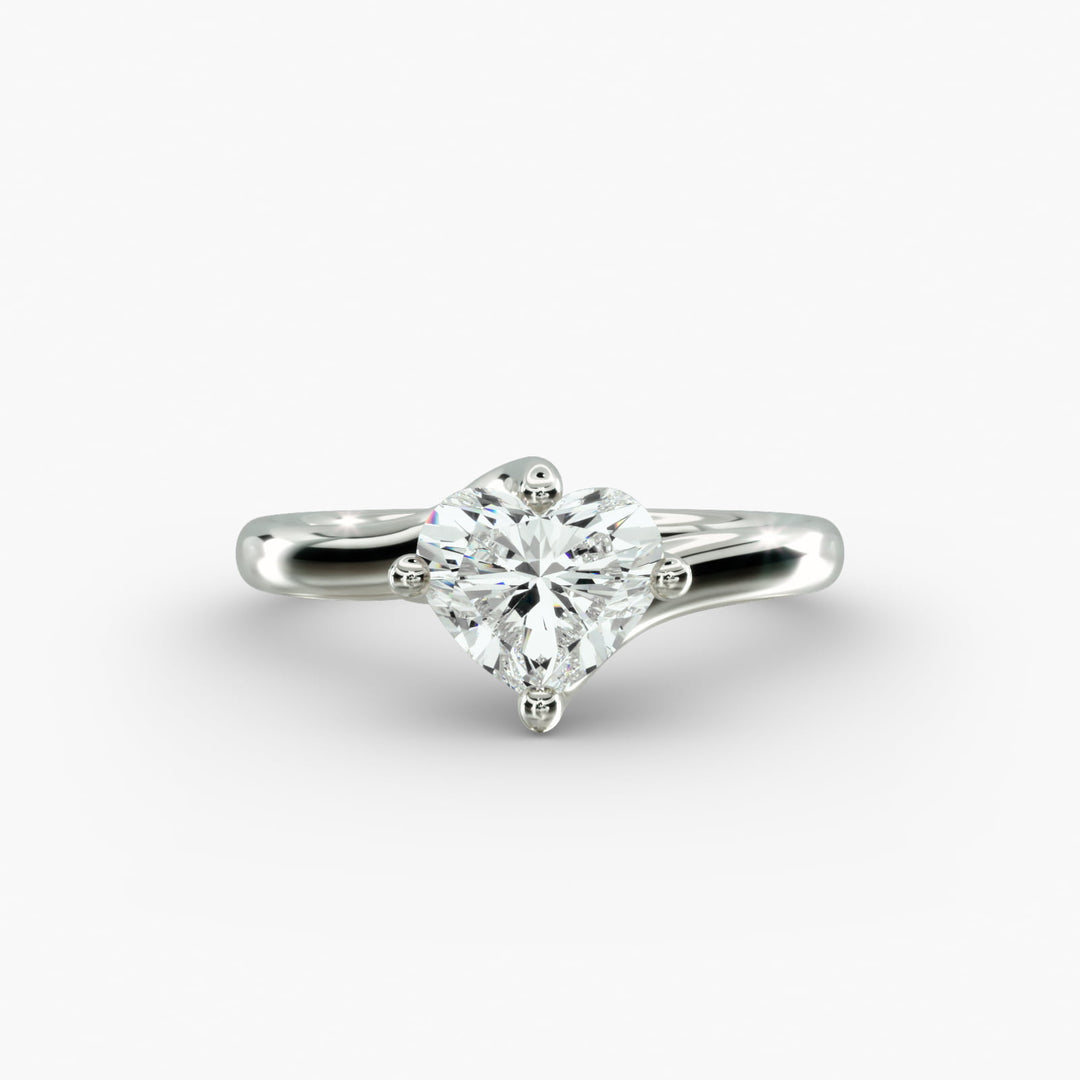 Heart Lab-Grown Diamond Twisted Engagement Ring | Romantic Solitaire Design | IGI Certified | 10K/14K/18K Gold