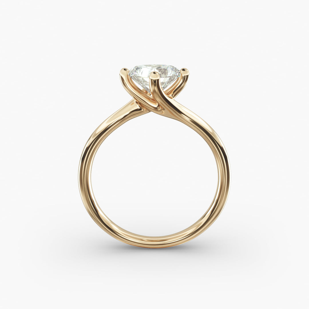 Heart Lab-Grown Diamond Twisted Engagement Ring | Romantic Solitaire Design | IGI Certified | 10K/14K/18K Gold