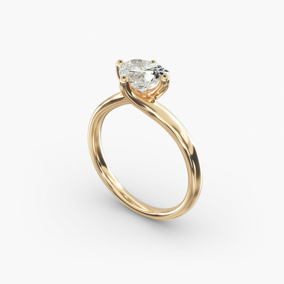 Heart Lab-Grown Diamond Twisted Engagement Ring | Romantic Solitaire Design | IGI Certified | 10K/14K/18K Gold