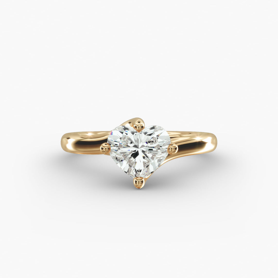 Heart Lab-Grown Diamond Twisted Engagement Ring | Romantic Solitaire Design | IGI Certified | 10K/14K/18K Gold