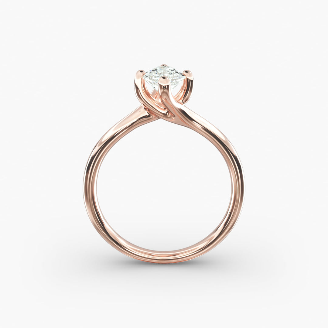 Marquise Lab-Grown Diamond Twisted Engagement Ring | Unique Solitaire Design | IGI Certified | 10K/14K/18K Gold