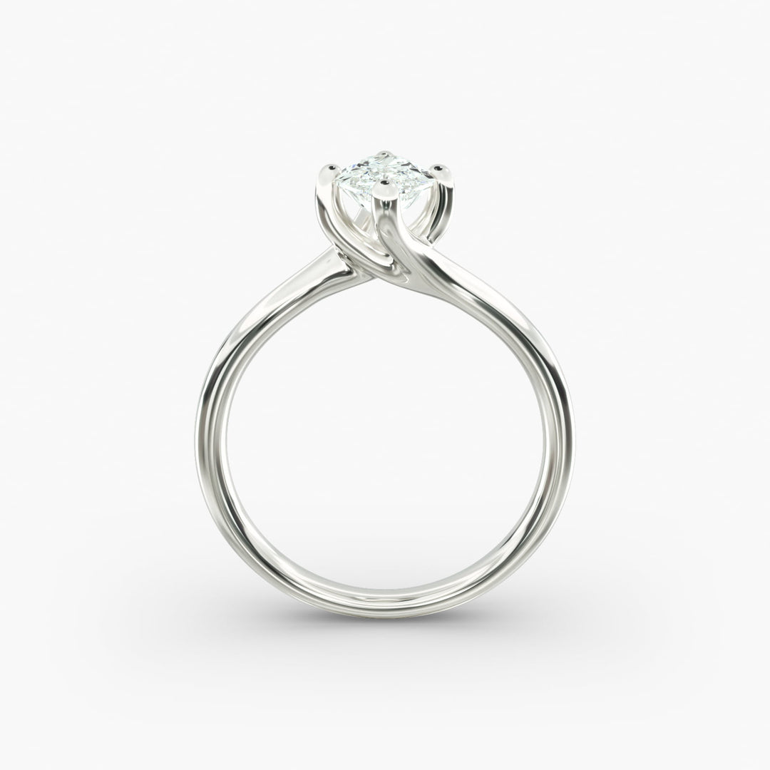 Marquise Lab-Grown Diamond Twisted Engagement Ring | Unique Solitaire Design | IGI Certified | 10K/14K/18K Gold