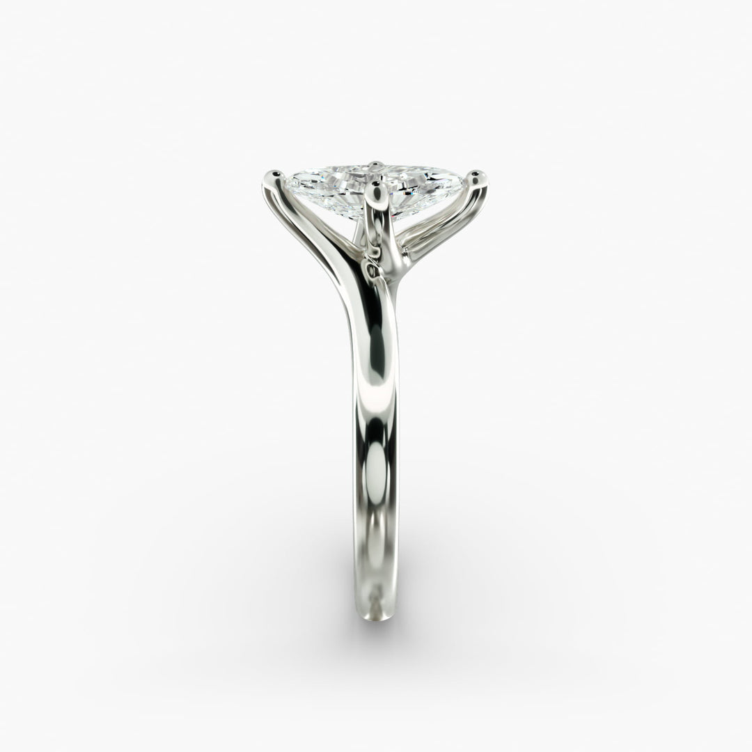 Marquise Lab-Grown Diamond Twisted Engagement Ring | Unique Solitaire Design | IGI Certified | 10K/14K/18K Gold