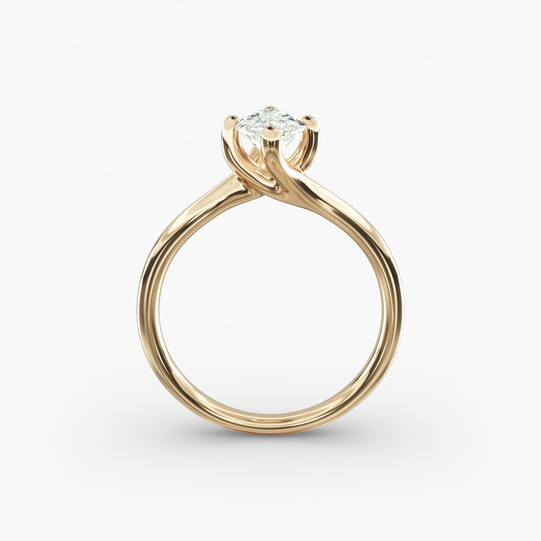 Marquise Lab-Grown Diamond Twisted Engagement Ring | Unique Solitaire Design | IGI Certified | 10K/14K/18K Gold
