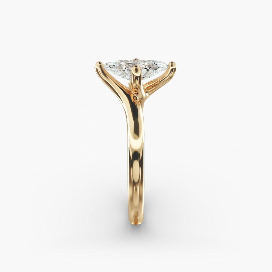 Marquise Lab-Grown Diamond Twisted Engagement Ring | Unique Solitaire Design | IGI Certified | 10K/14K/18K Gold