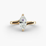 Load image into Gallery viewer, Marquise Lab-Grown Diamond Twisted Engagement Ring | Unique Solitaire Design | IGI Certified | 10K/14K/18K Gold