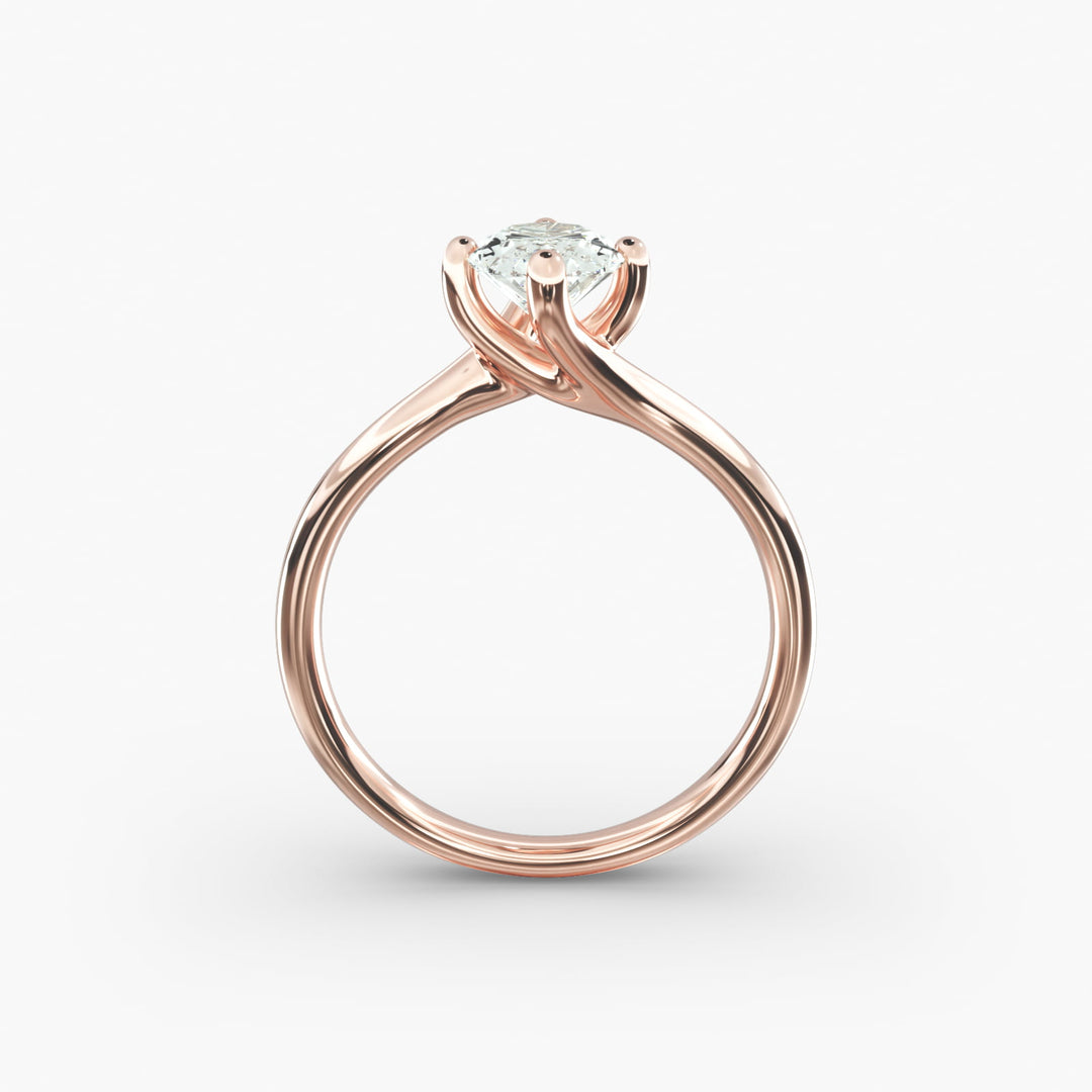 Oval Lab-Grown Diamond Twisted Engagement Ring | Elegant Solitaire Design | IGI Certified | 10K/14K/18K Gold