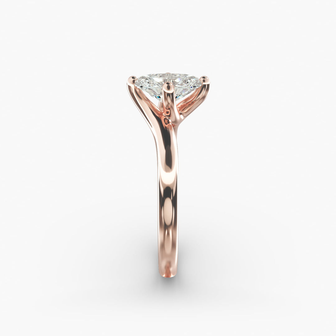 Oval Lab-Grown Diamond Twisted Engagement Ring | Elegant Solitaire Design | IGI Certified | 10K/14K/18K Gold