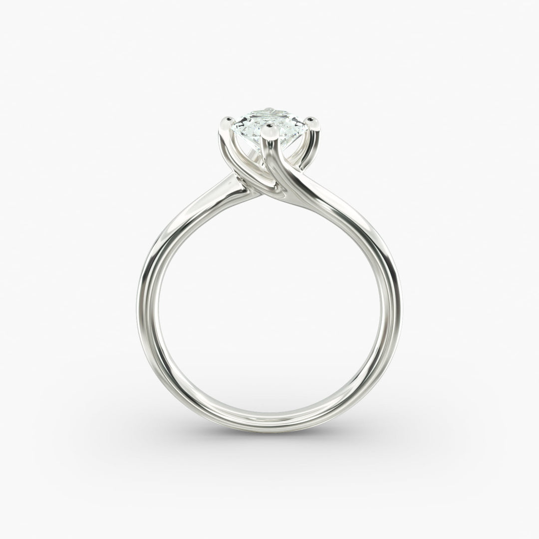 Oval Lab-Grown Diamond Twisted Engagement Ring | Elegant Solitaire Design | IGI Certified | 10K/14K/18K Gold