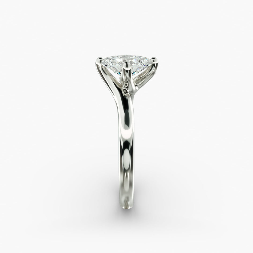 Oval Lab-Grown Diamond Twisted Engagement Ring | Elegant Solitaire Design | IGI Certified | 10K/14K/18K Gold
