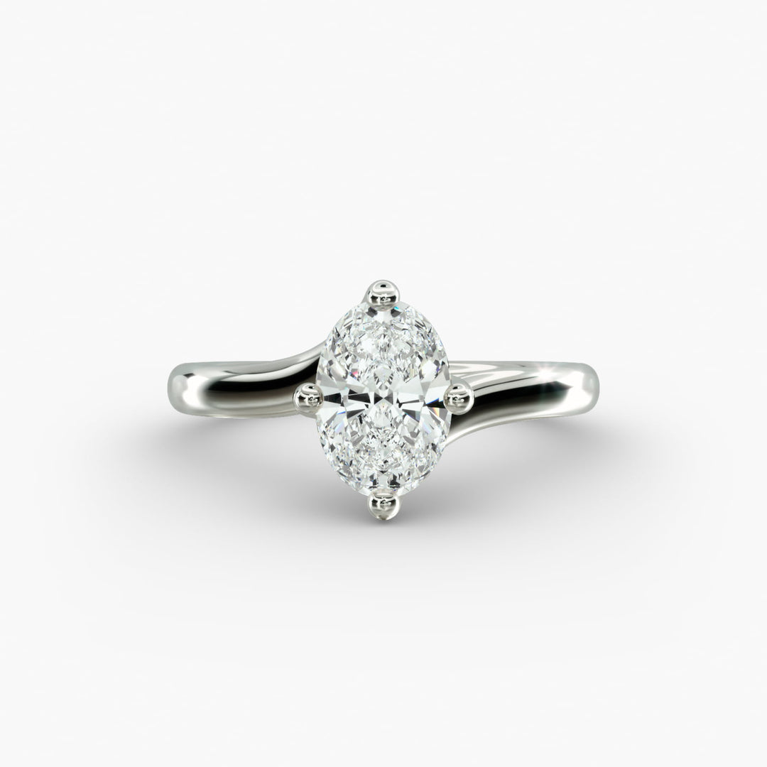 Oval Lab-Grown Diamond Twisted Engagement Ring | Elegant Solitaire Design | IGI Certified | 10K/14K/18K Gold