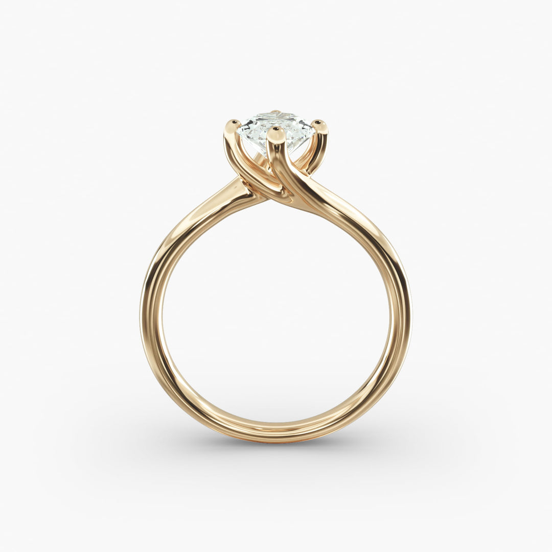 Oval Lab-Grown Diamond Twisted Engagement Ring | Elegant Solitaire Design | IGI Certified | 10K/14K/18K Gold