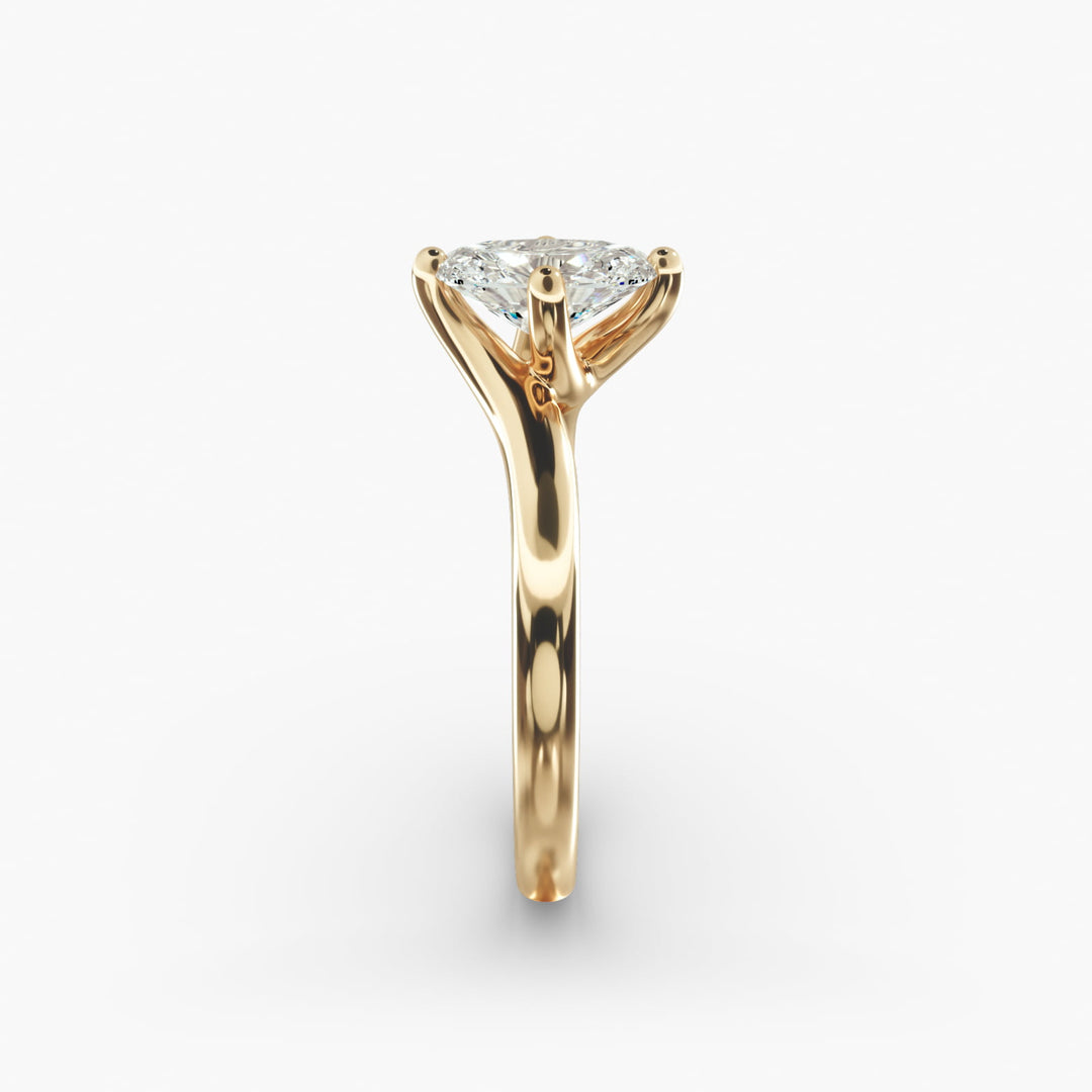 Oval Lab-Grown Diamond Twisted Engagement Ring | Elegant Solitaire Design | IGI Certified | 10K/14K/18K Gold