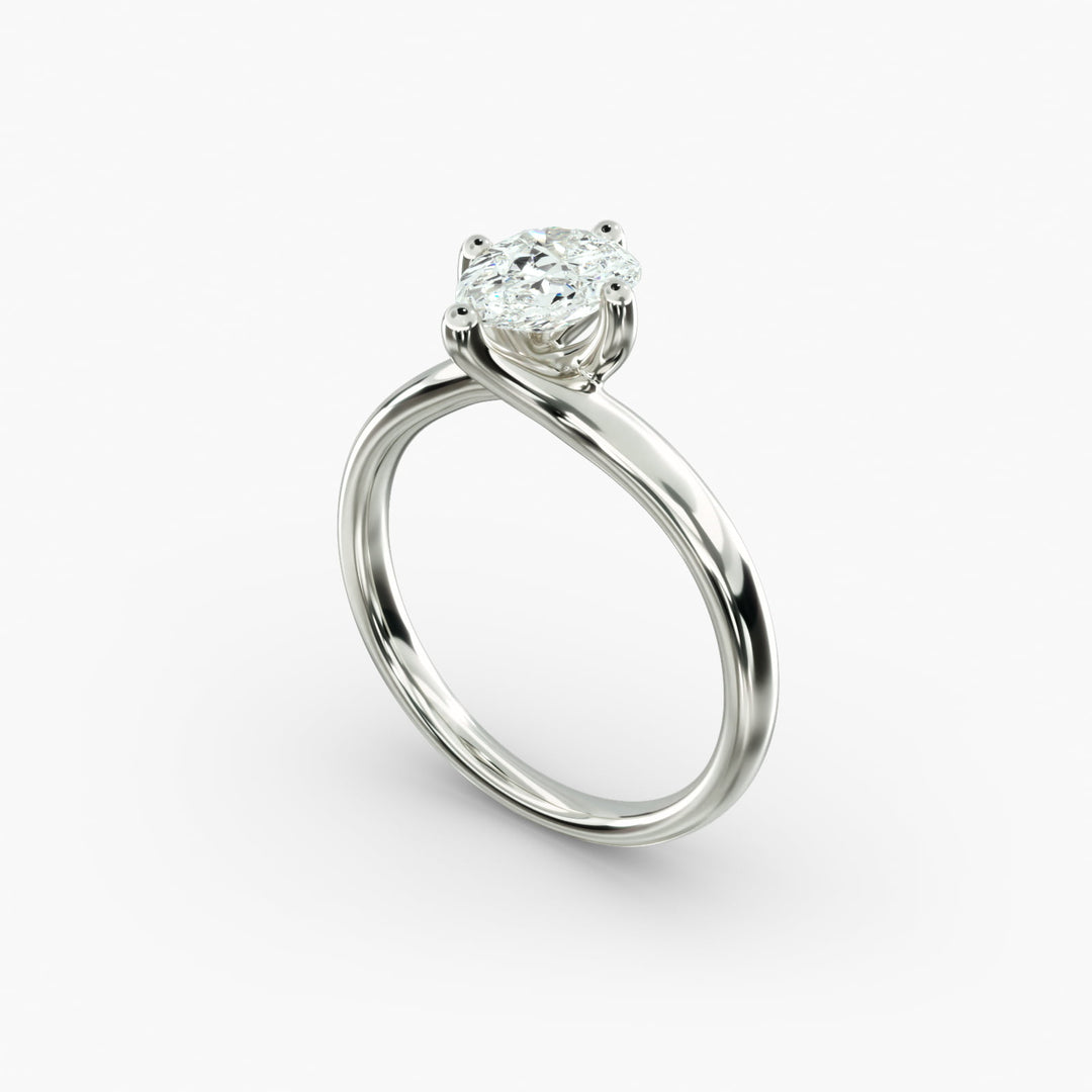 Pear-Shaped Lab-Grown Diamond Engagement Ring | Twisted Band Four-Prong | IGI Certified | 10K/14K/18K Gold