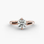 Load image into Gallery viewer, Twisted Band Round Lab-Grown Diamond Engagement Ring | Four-Prong | IGI Certified | 10K, 14K & 18K Gold