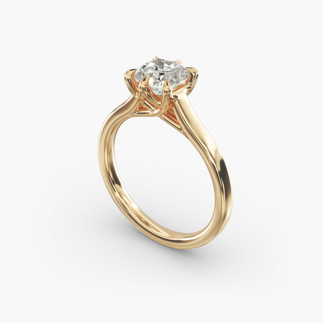Cushion Lab-Grown Diamond 6-Prong Solitaire Ring | IGI Certified | 10K/14K/18K Gold