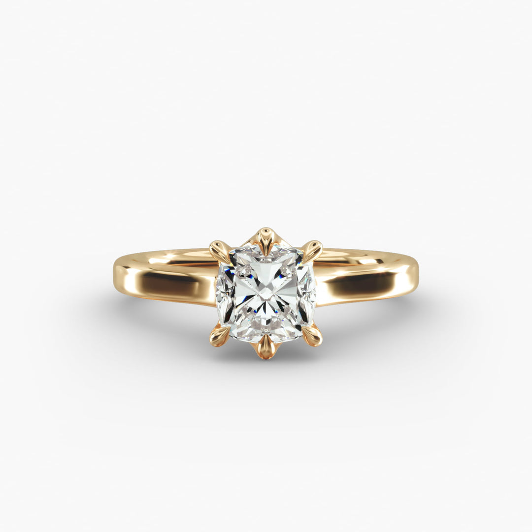 Cushion Lab-Grown Diamond 6-Prong Solitaire Ring | IGI Certified | 10K/14K/18K Gold