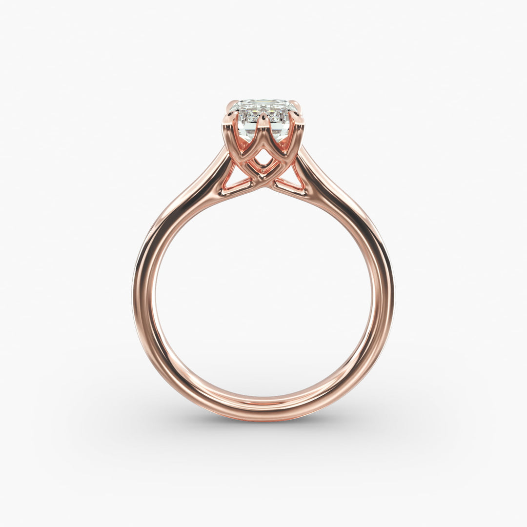 Emerald Cut Lab-Grown Diamond Ring — 6-Prong Secure Setting with Bold Band | IGI Certified | 10K/14K/18K Gold