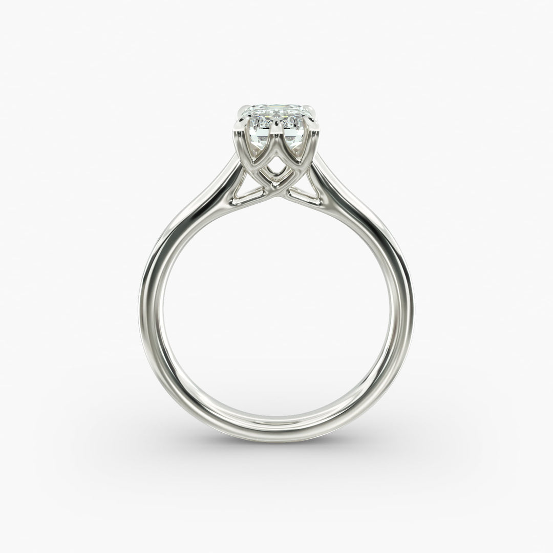 Emerald Cut Lab-Grown Diamond Ring — 6-Prong Secure Setting with Bold Band | IGI Certified | 10K/14K/18K Gold