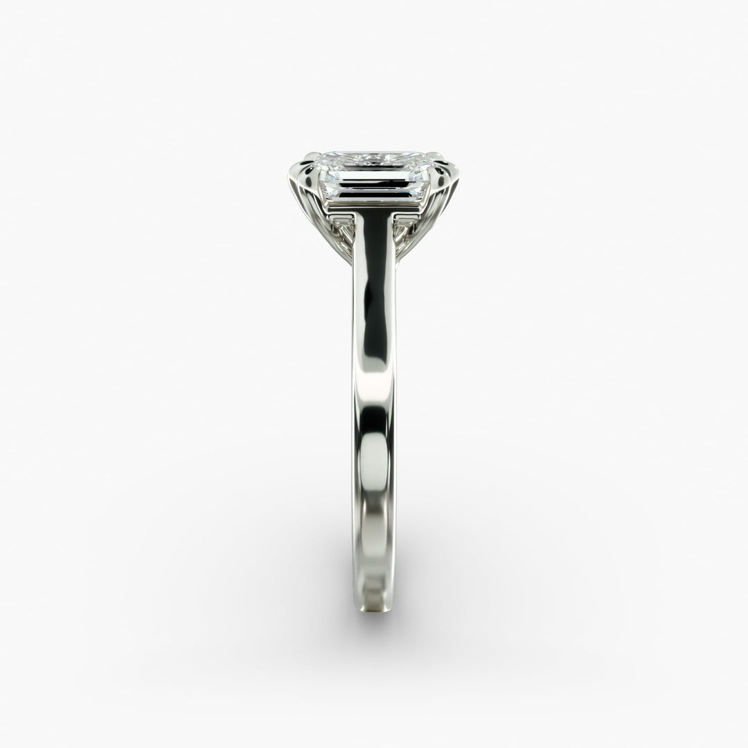 Emerald Cut Lab-Grown Diamond Ring — 6-Prong Secure Setting with Bold Band | IGI Certified | 10K/14K/18K Gold