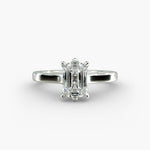 Load image into Gallery viewer, Emerald Cut Lab-Grown Diamond Ring — 6-Prong Secure Setting with Bold Band | IGI Certified | 10K/14K/18K Gold