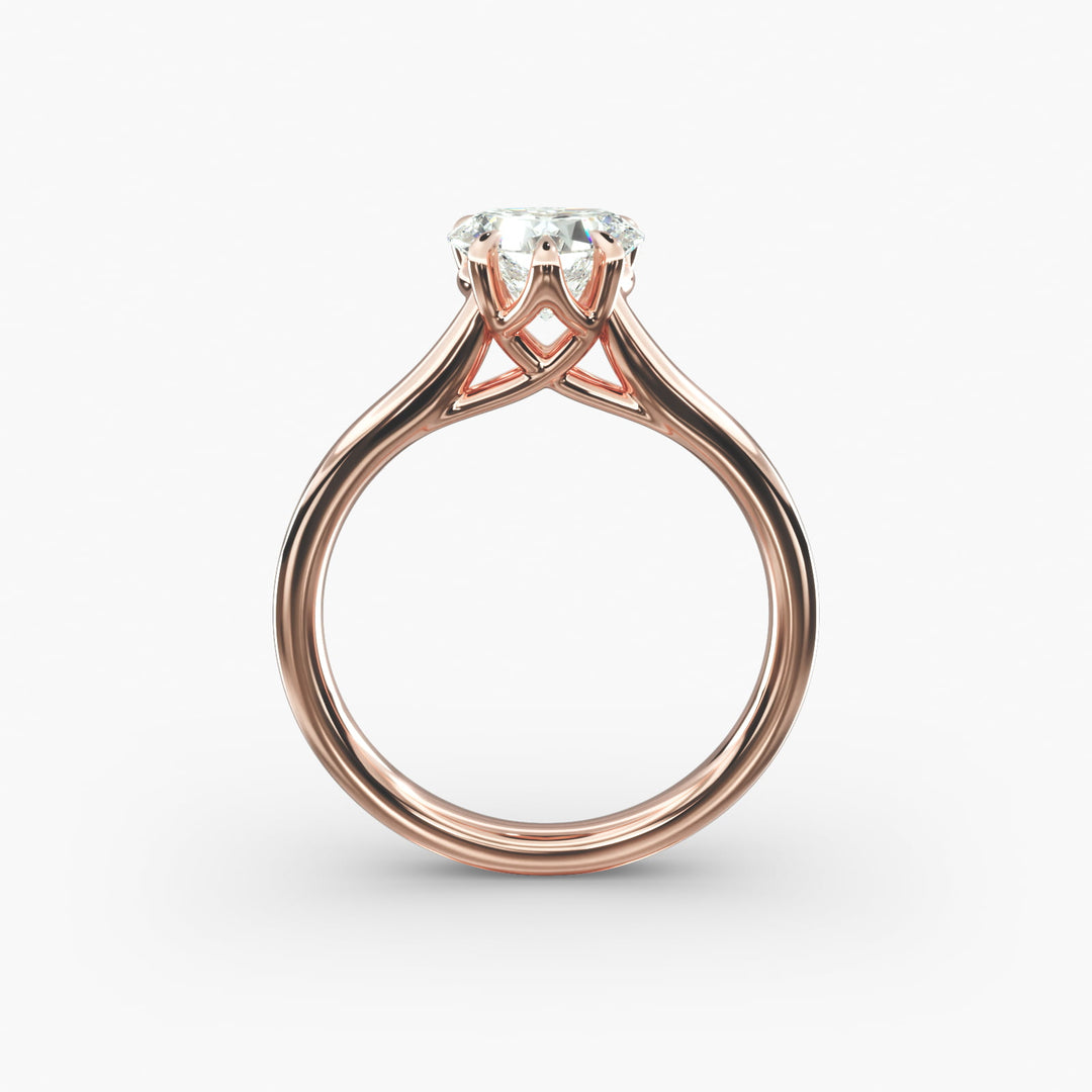 Heart Lab-Grown Diamond 5-Prong Wide Band Ring | IGI Certified | 10K/14K/18K Gold