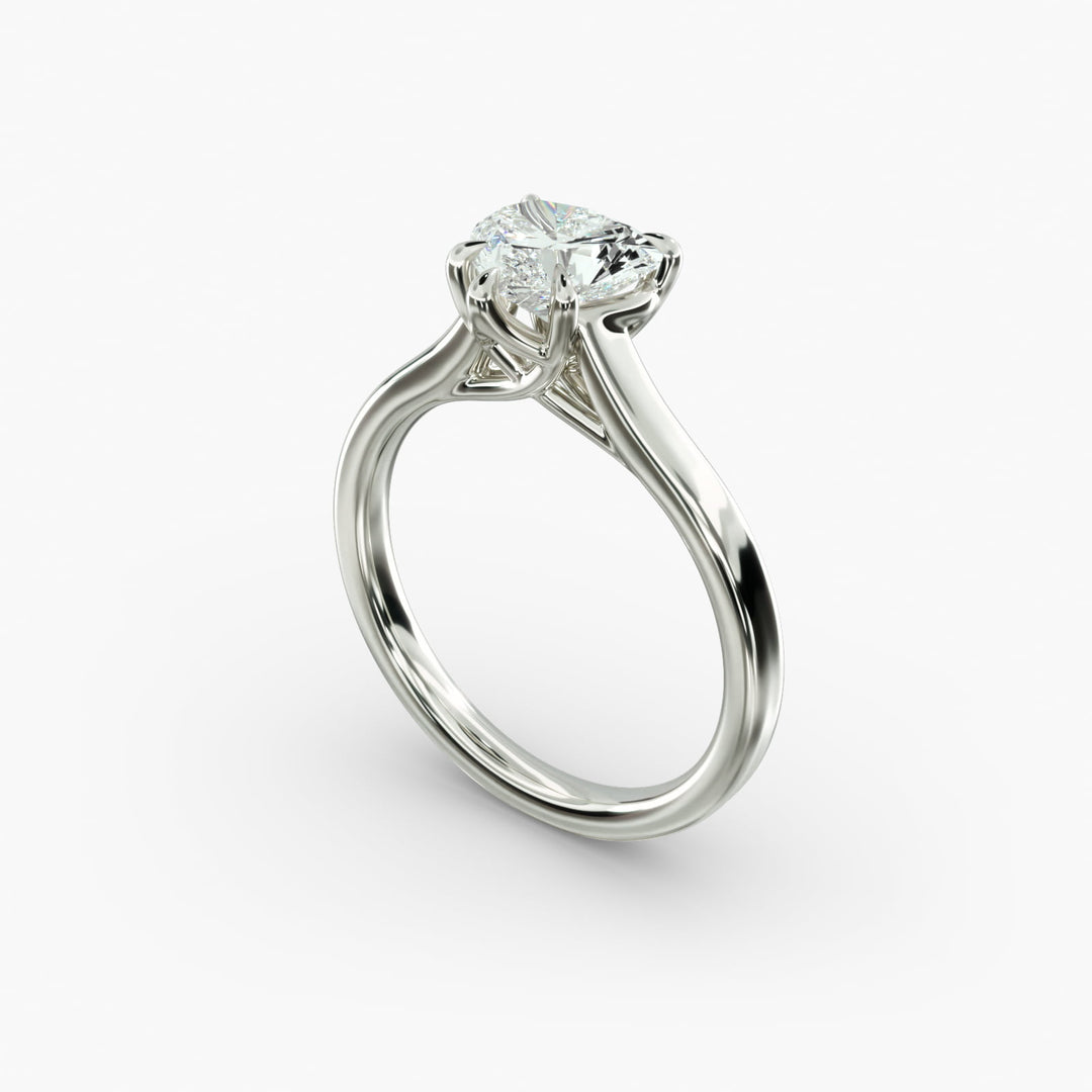 Heart Lab-Grown Diamond 5-Prong Wide Band Ring | IGI Certified | 10K/14K/18K Gold