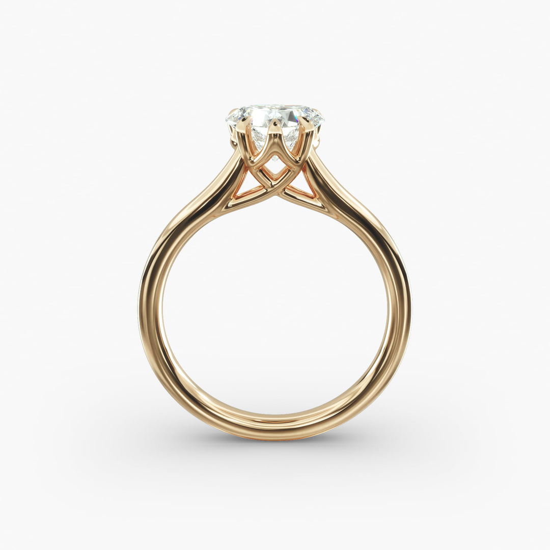 Heart Lab-Grown Diamond 5-Prong Wide Band Ring | IGI Certified | 10K/14K/18K Gold