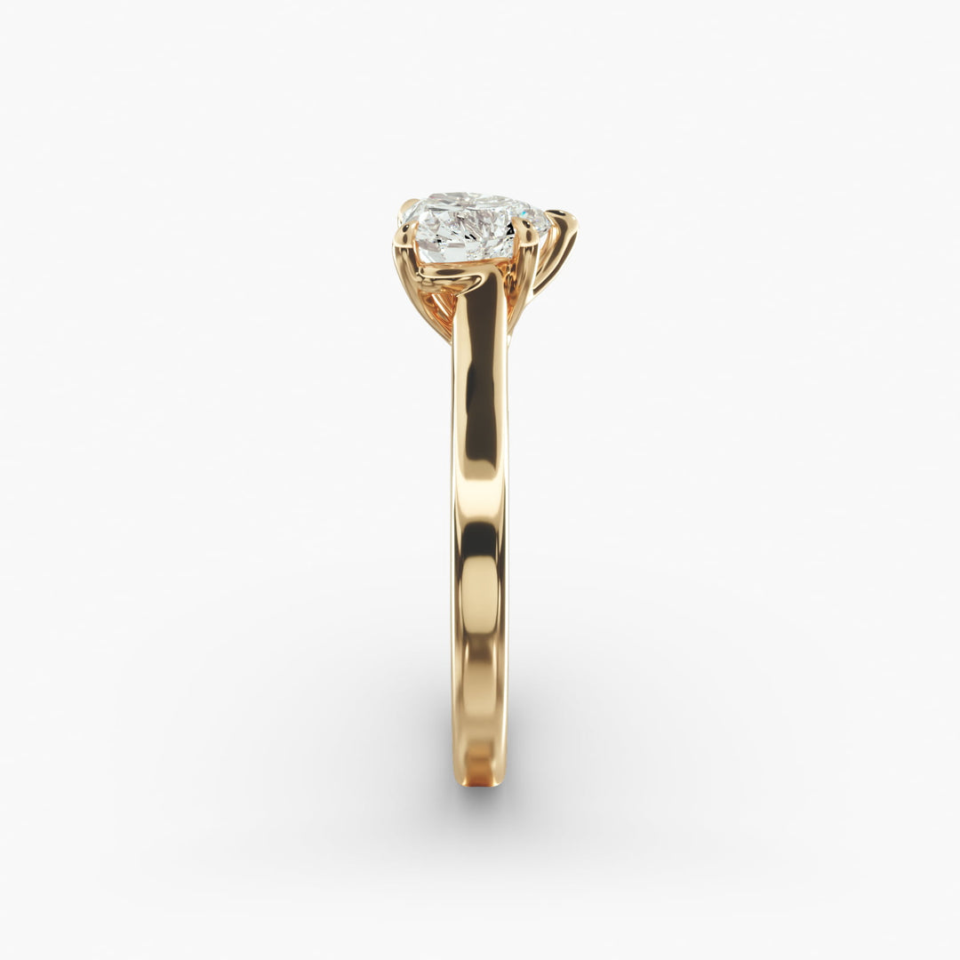 Heart Lab-Grown Diamond 5-Prong Wide Band Ring | IGI Certified | 10K/14K/18K Gold