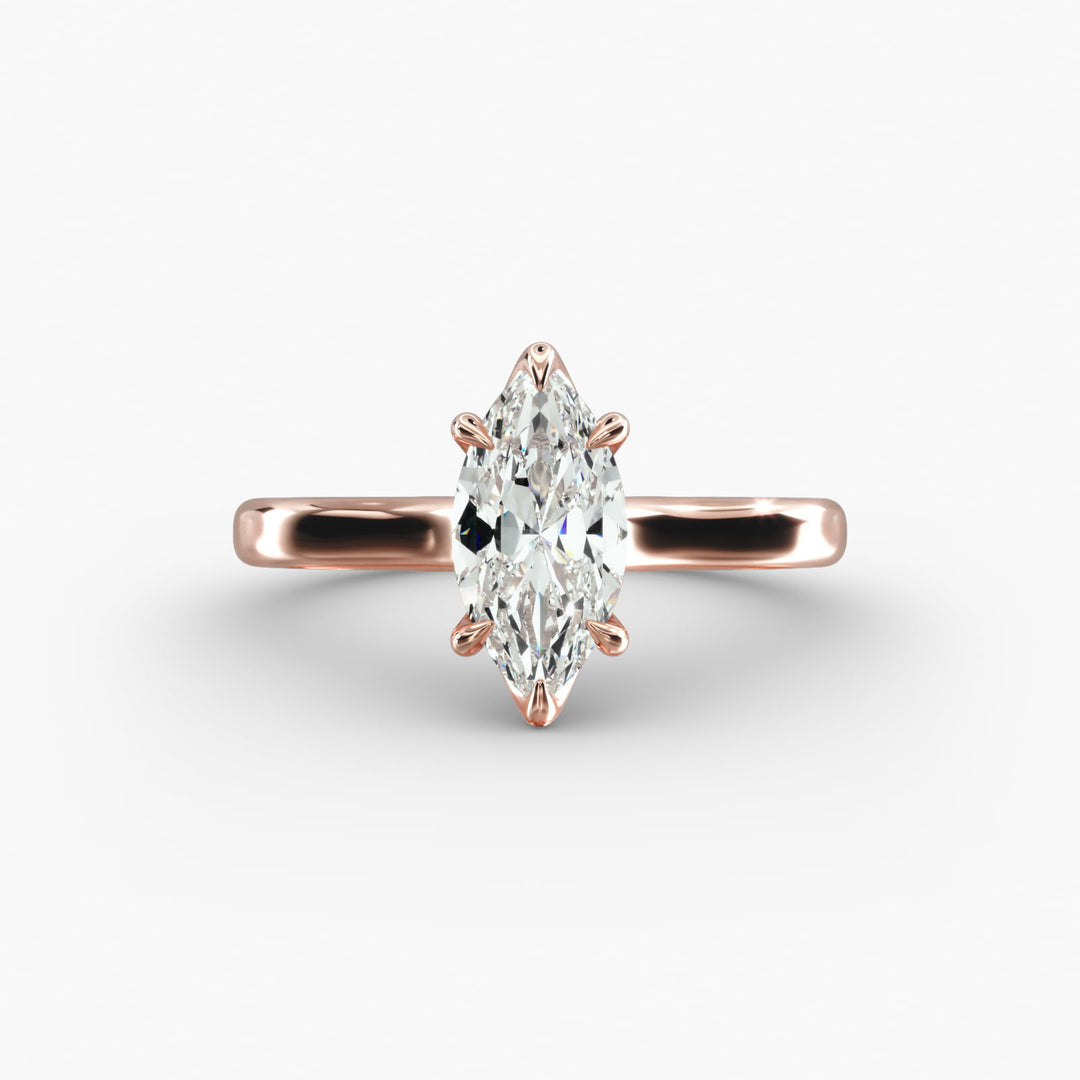 Marquise Lab-Grown Diamond Ring – Classic 6-Prong Setting | IGI Certified | 10K/14K/18K Gold