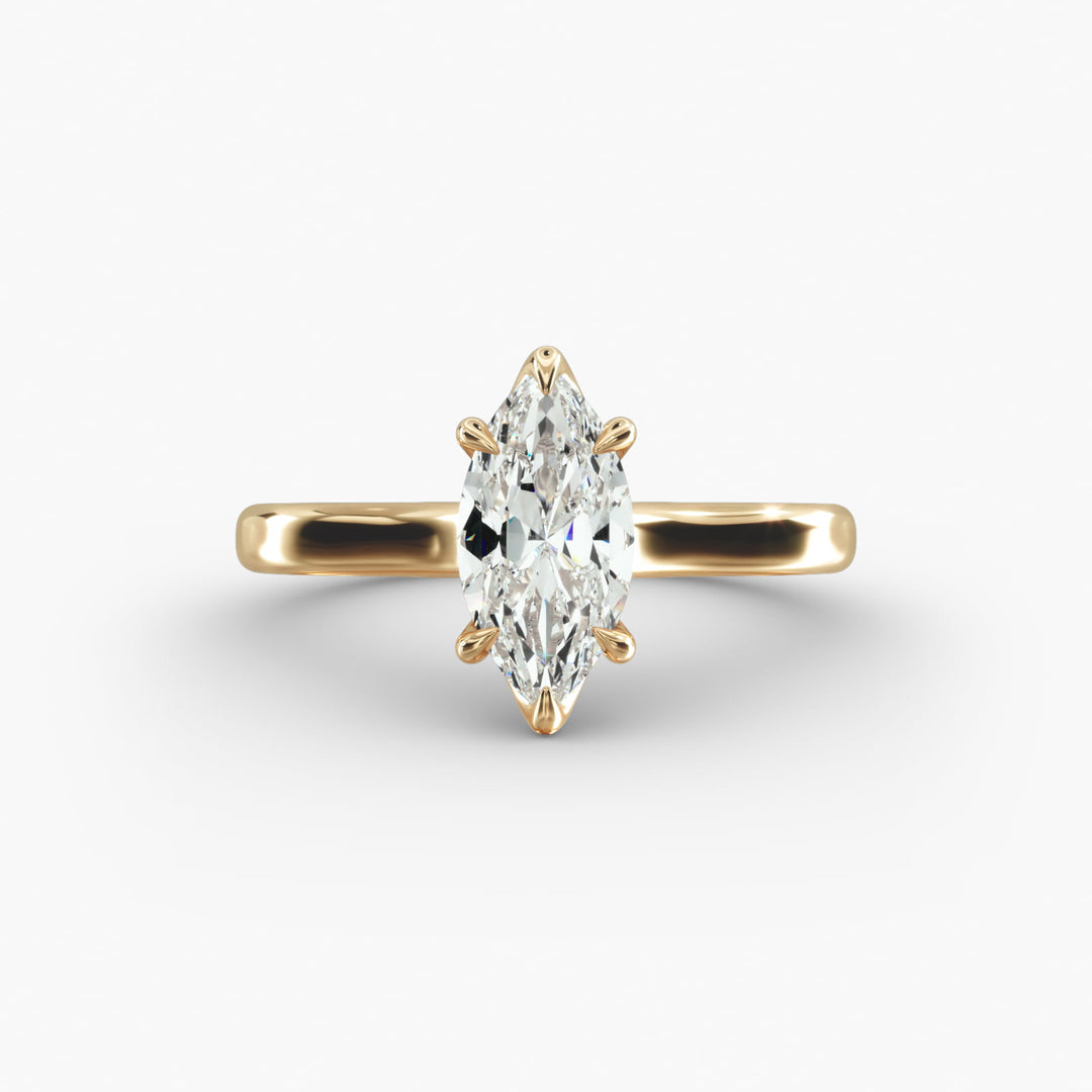 Marquise Lab-Grown Diamond Ring – Classic 6-Prong Setting | IGI Certified | 10K/14K/18K Gold