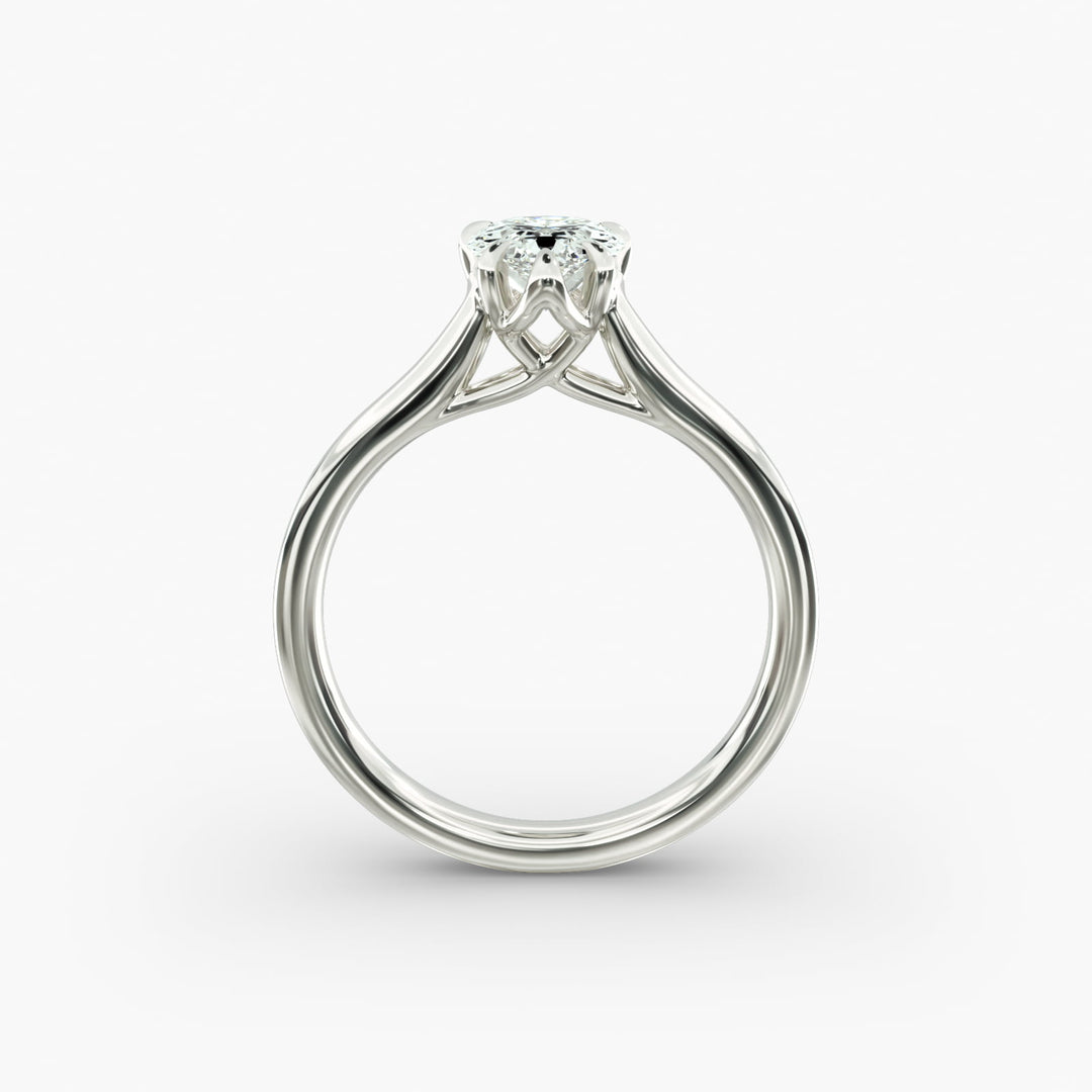 Pear Shape Lab-Grown Diamond Ring — 6-Prong Setting with Wide Band | IGI Certified | 10K/14K/18K Gold