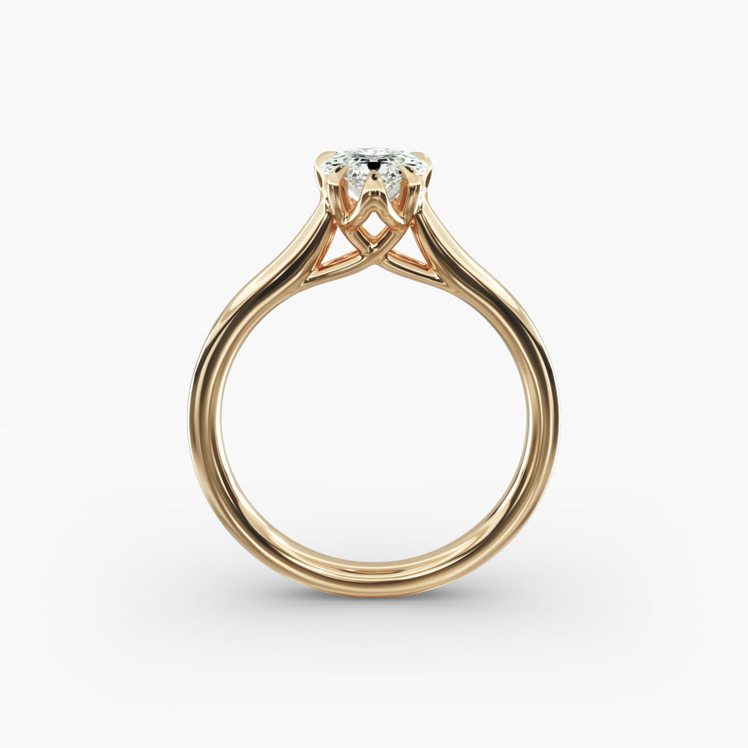 Pear Shape Lab-Grown Diamond Ring — 6-Prong Setting with Wide Band | IGI Certified | 10K/14K/18K Gold