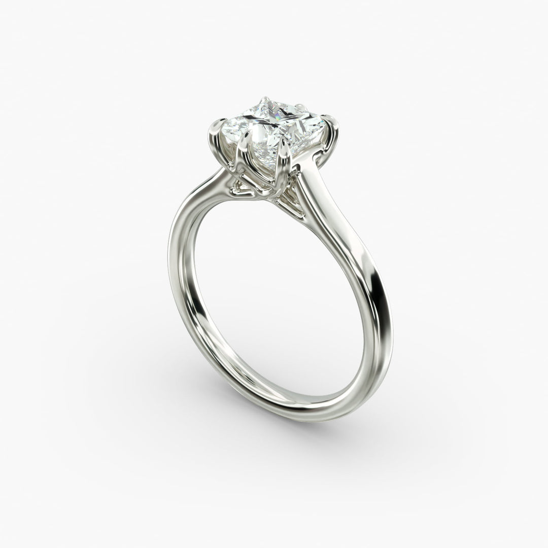 Princess Cut Lab-Grown Diamond Ring — 6-Prong Setting with Wide Band | IGI Certified | 10K/14K/18K Gold