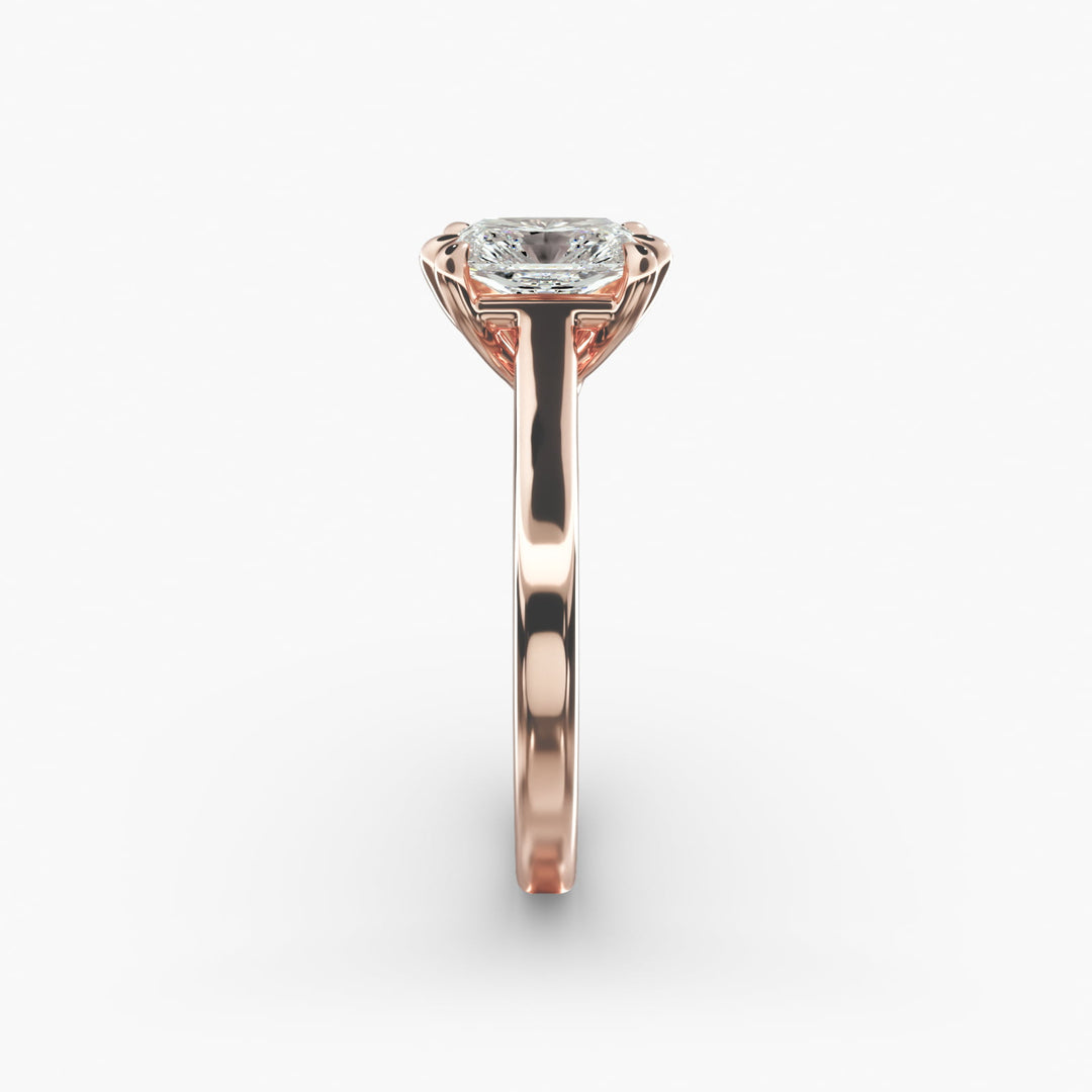 Lab Grown Radiant Diamond Ring | Six-Prong Classic Solitaire | 0.50–5.00 CT | IGI Certified | 10K/14K/18K Gold Choices