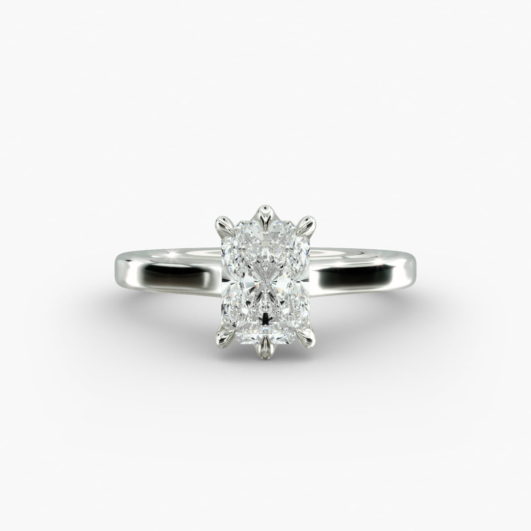 Lab Grown Radiant Diamond Ring | Six-Prong Classic Solitaire | 0.50–5.00 CT | IGI Certified | 10K/14K/18K Gold Choices