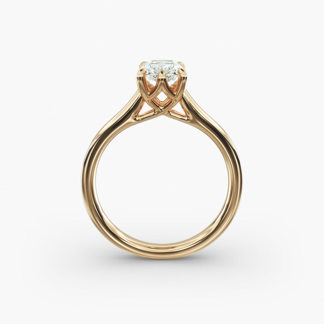 Lab Grown Radiant Diamond Ring | Six-Prong Classic Solitaire | 0.50–5.00 CT | IGI Certified | 10K/14K/18K Gold Choices