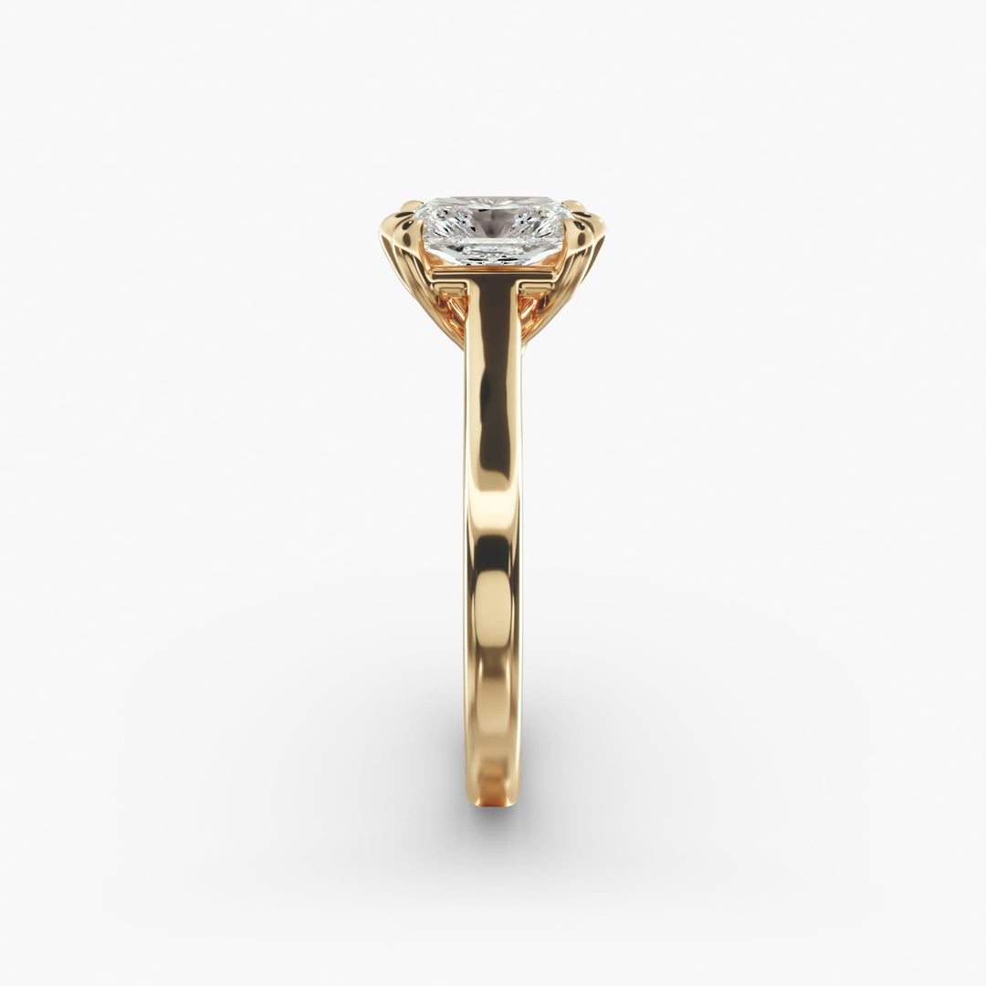 Lab Grown Radiant Diamond Ring | Six-Prong Classic Solitaire | 0.50–5.00 CT | IGI Certified | 10K/14K/18K Gold Choices