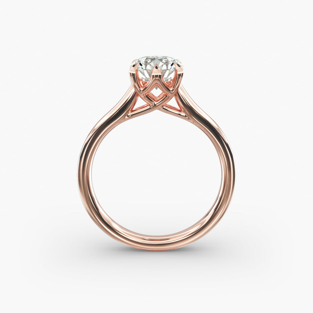 Round Brilliant Lab-Grown Diamond 6-Prong Wide Band Ring | IGI Certified | 10K/14K/18K Gold