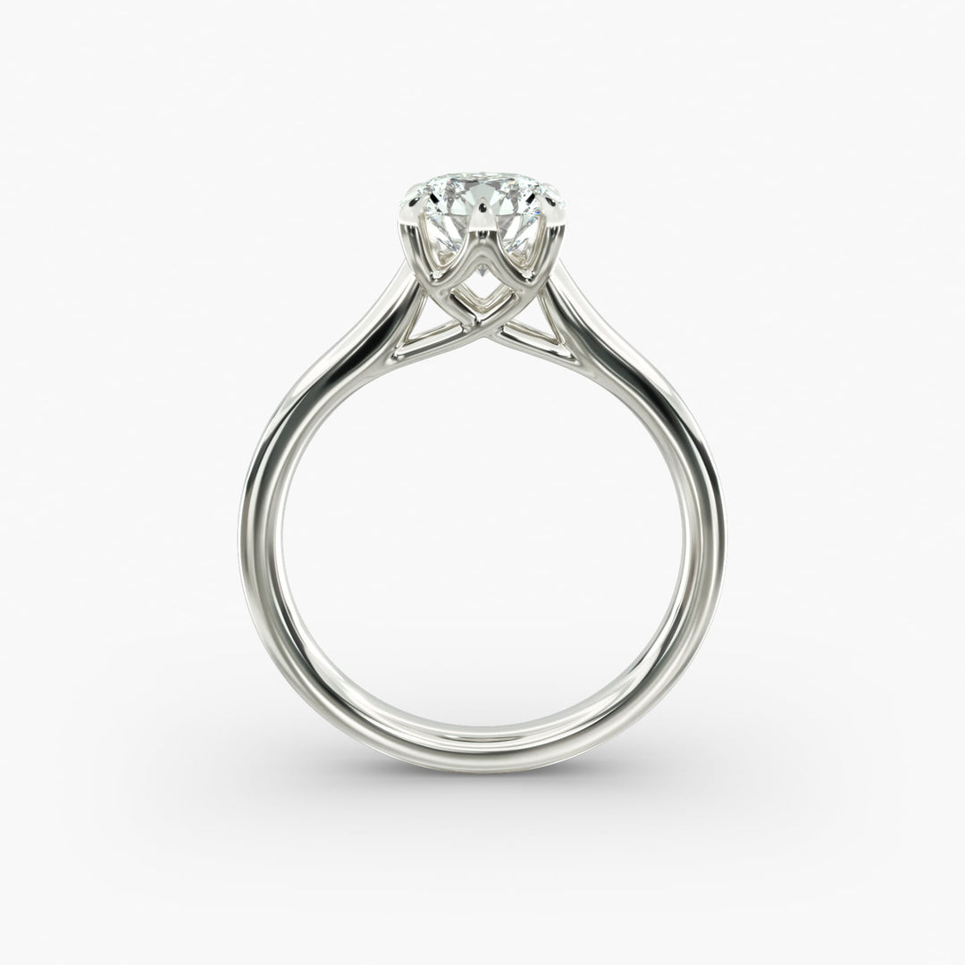 Round Brilliant Lab-Grown Diamond 6-Prong Wide Band Ring | IGI Certified | 10K/14K/18K Gold