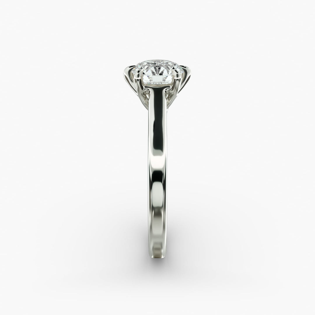 Round Brilliant Lab-Grown Diamond 6-Prong Wide Band Ring | IGI Certified | 10K/14K/18K Gold