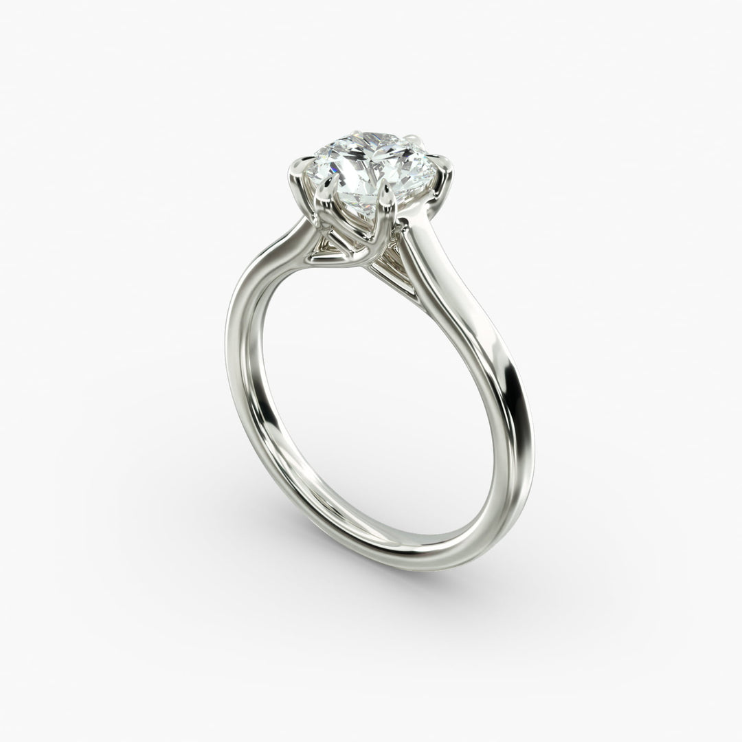 Round Brilliant Lab-Grown Diamond 6-Prong Wide Band Ring | IGI Certified | 10K/14K/18K Gold