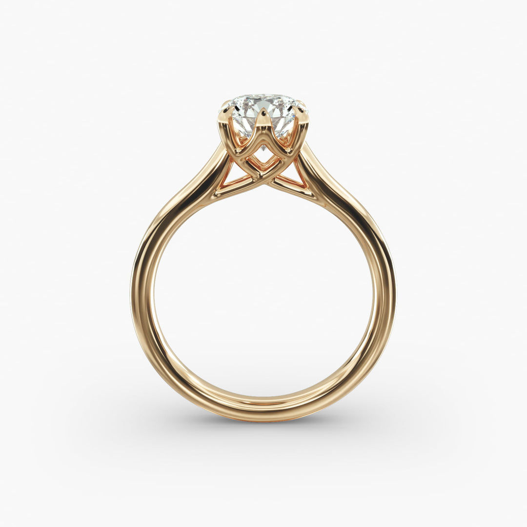 Round Brilliant Lab-Grown Diamond 6-Prong Wide Band Ring | IGI Certified | 10K/14K/18K Gold