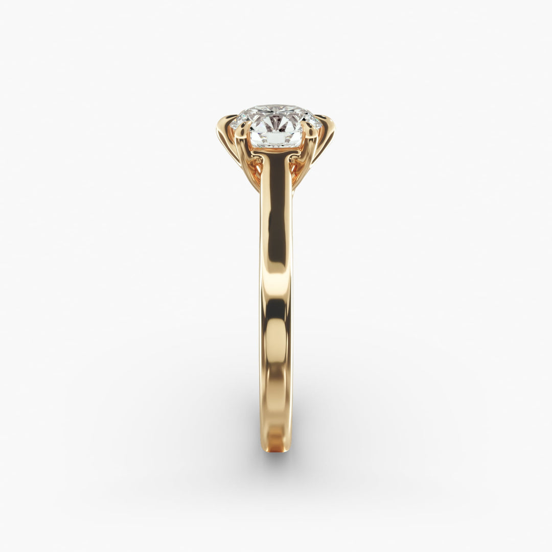 Round Brilliant Lab-Grown Diamond 6-Prong Wide Band Ring | IGI Certified | 10K/14K/18K Gold